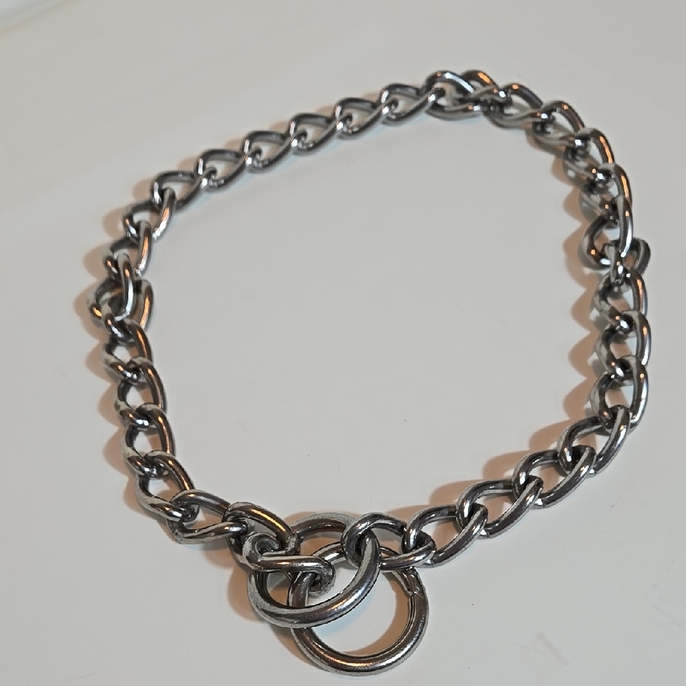 Heavy‑Duty Metal Dog Training Chain Collar • 23” • Large/XL Dogs • Like New